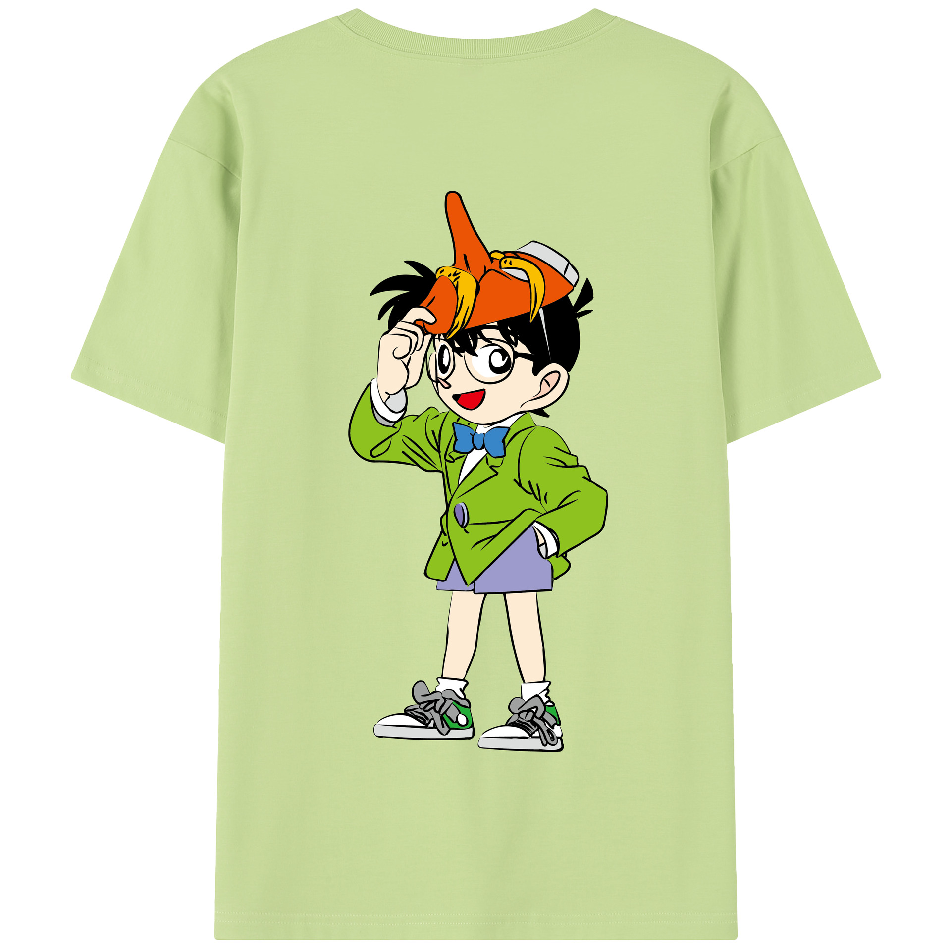 （画像用） 名探偵コナン 江戸川 コナン Detective Conan Conan Edogawa 綿100％半袖Tシャツ（背面プリント）